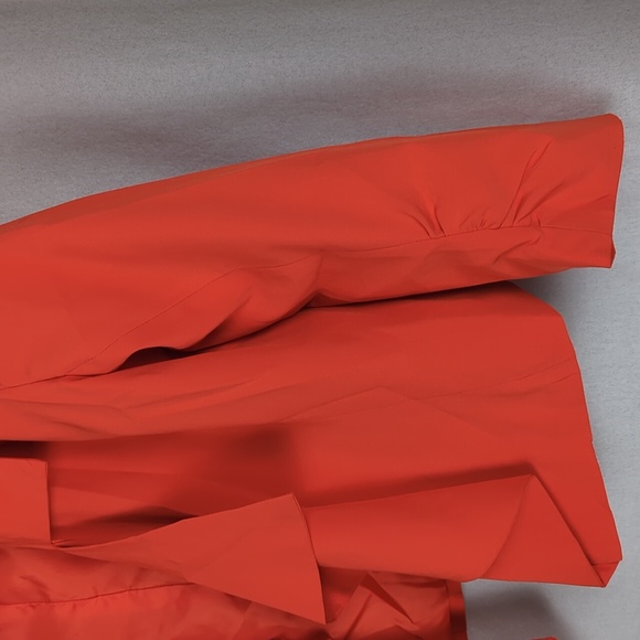 EDGE Women's Electric Orange Drape Front Crop Blazer Jacket - Picture 3 of 4